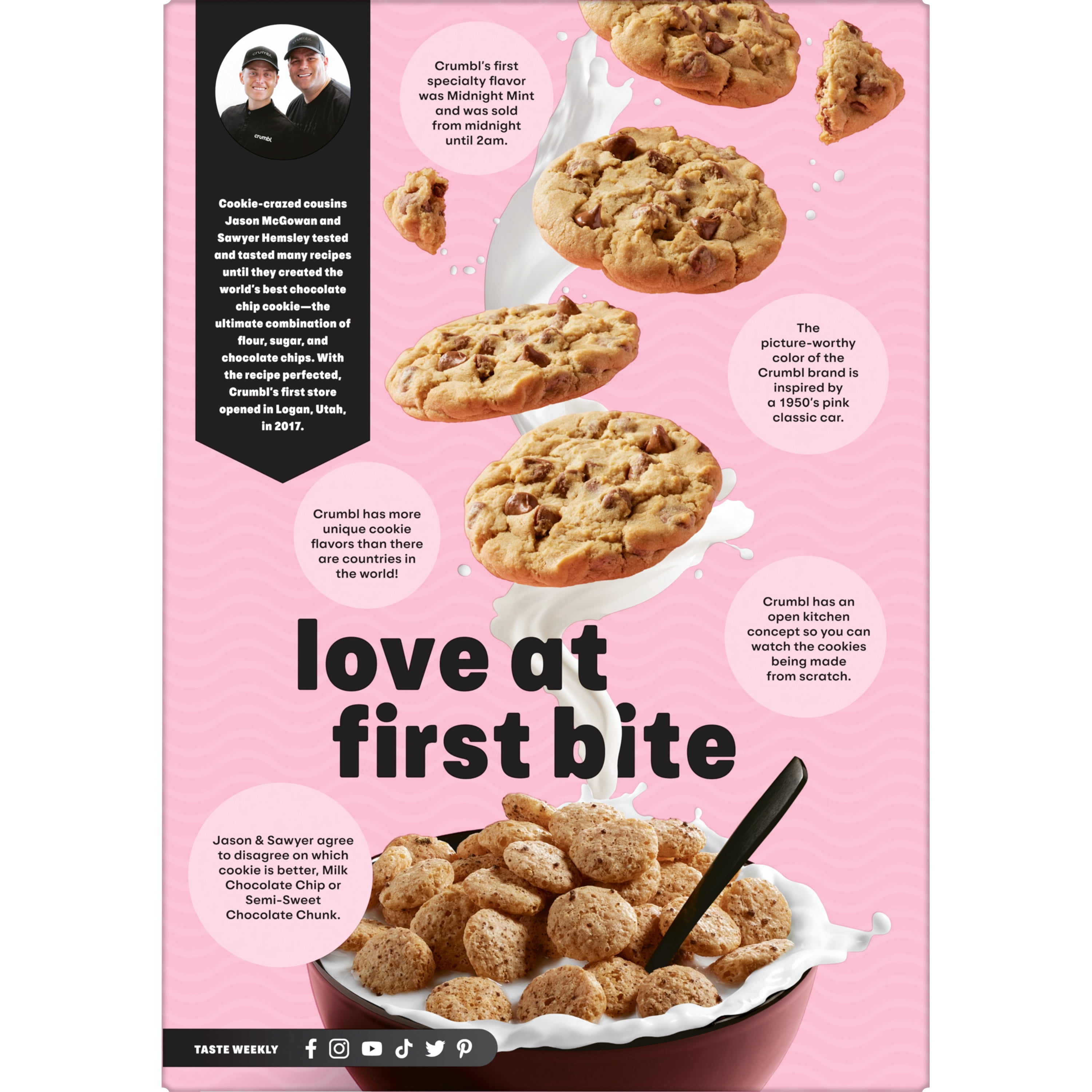 Kelloggs Crumbl Chocolatey Chip Cookie Cold Breakfest Cereal, 7.9 oz Box