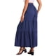 thumbnail image 3 of Pantalones Boho para Mujer INSPIRE CHIC con Cintura Alta Elástica y Volantes, Pantalones Palazzo de Pierna Ancha Chic, Talla M, Azul Oscuro, 3 of 5