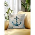 thumbnail image 2 of Outdoor Pillow Waterproof 1 Pack, Teal Anchors Coastal Patio Throw Pillows for Couch Bed Sofa with Insert, Vintage Summer Beach Nautical Decorative Travel/Reading/Camping Pillow Set 18x18 Inch, 2 of 7