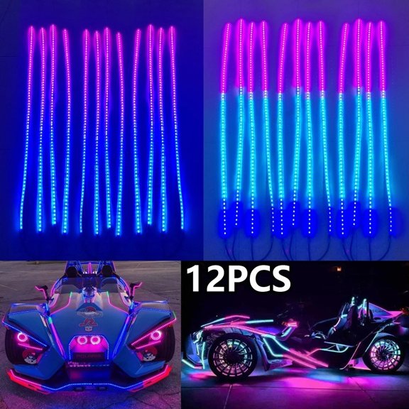 Dream CHASING Music APP  Remote LED Strips Light 12PCS 4FT Single Row Illuminated Strips Fit For Slingshot Polaris