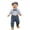 Navy#back to school outfit#10, variant on oelaio Baby Boy Suit Gentleman Outfit Clothes Set Infant Long Sleeve Dress Shirt Suspender Pants Bowtie Beret Hat Green 18-24 Months