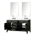 thumbnail image 3 of Laurel 60 in W Black Oak Double Vanity, Carrara Marble Top, Faucet Set, & 28 in Mirrors, 3 of 9