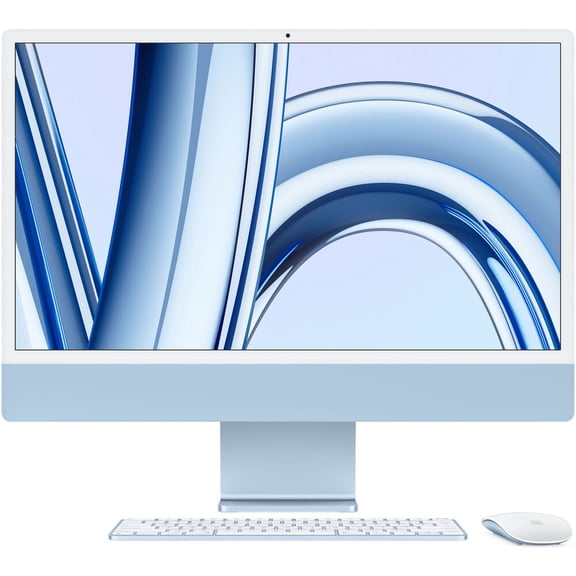 Restored Apple 24" iMac with M3 Chip 8-Core CPU 10-Core GPU 8GB Unified RAM 512GB SSD 4480 x 2520 Retina Display Blue CPO