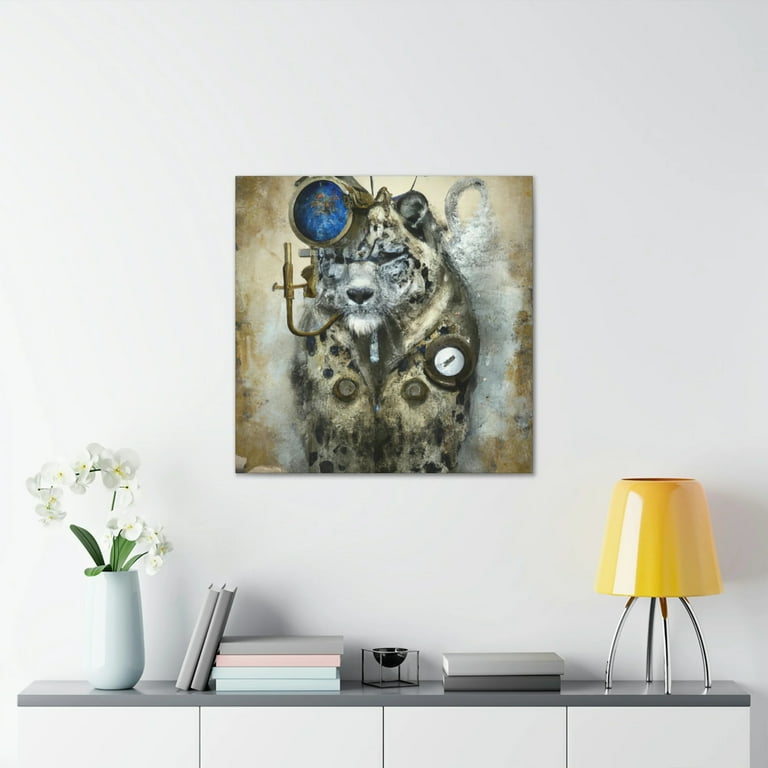 Steampunk Snow Leopard-ing - Canvas - Walmart.com