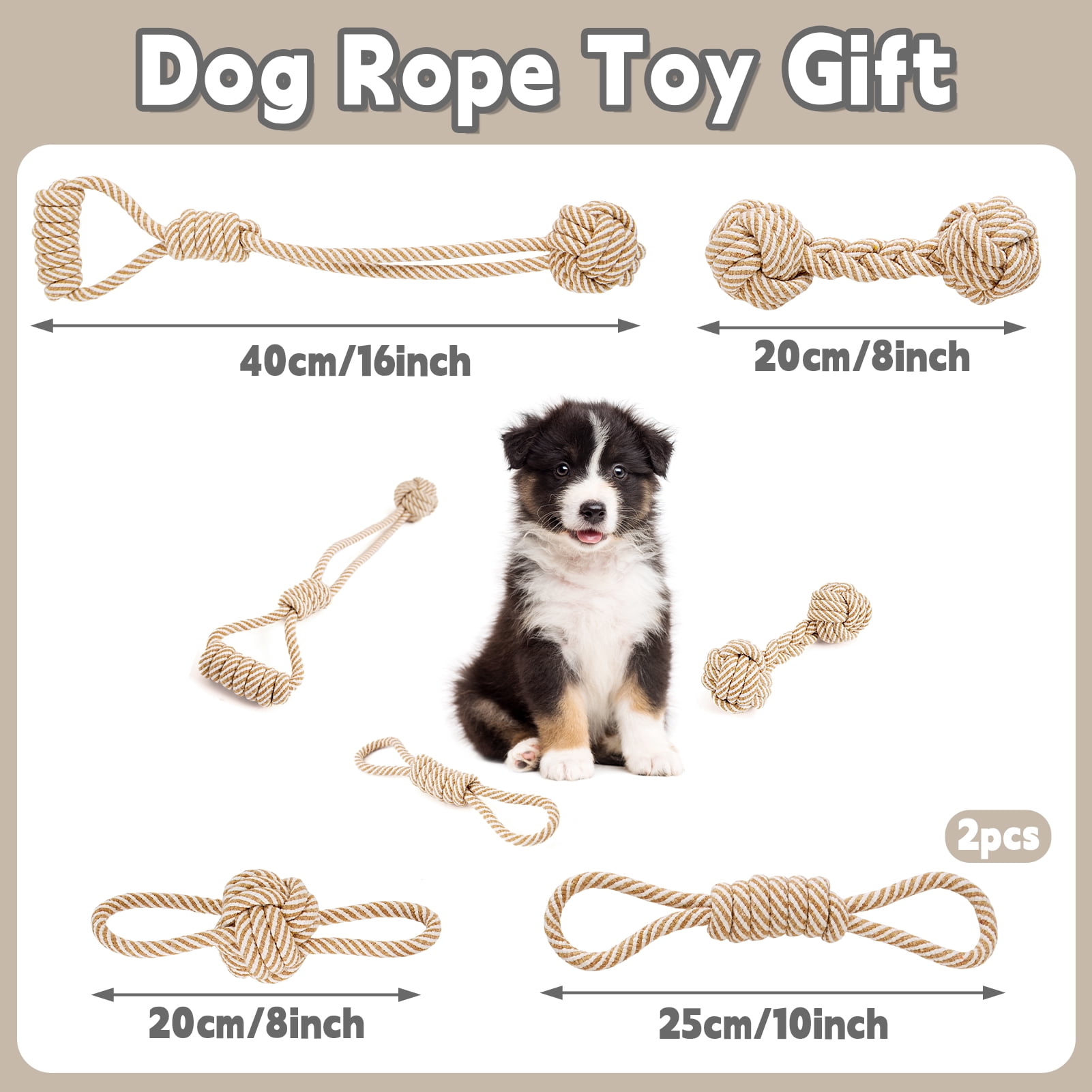 Easy Joy 5pcs Dog Rope Toy for Small Dog Natural Chew Toys for Puppy Medium & Small Dogs Tug of War Rope for Puppies Clean & Relieve Teething