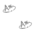 thumbnail image 3 of Minnieouse Anillo abierto con letras mayúsculas, anillos reutilizables seguros para mujer, para interiores y exteriores, viajes, oficina, Carta a 2piezas, 3 of 6
