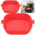 thumbnail image 4 of Bandeja para Freidora de Aire Kuymtek Molde Cuadrado Antiadherente 2 Uds. Rojo, 4 of 7