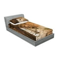 thumbnail image 2 of Ambesonne Vintage Fitted Sheet & Pillow Sham Set, Wall, Twinxl, Beige, 2 of 2
