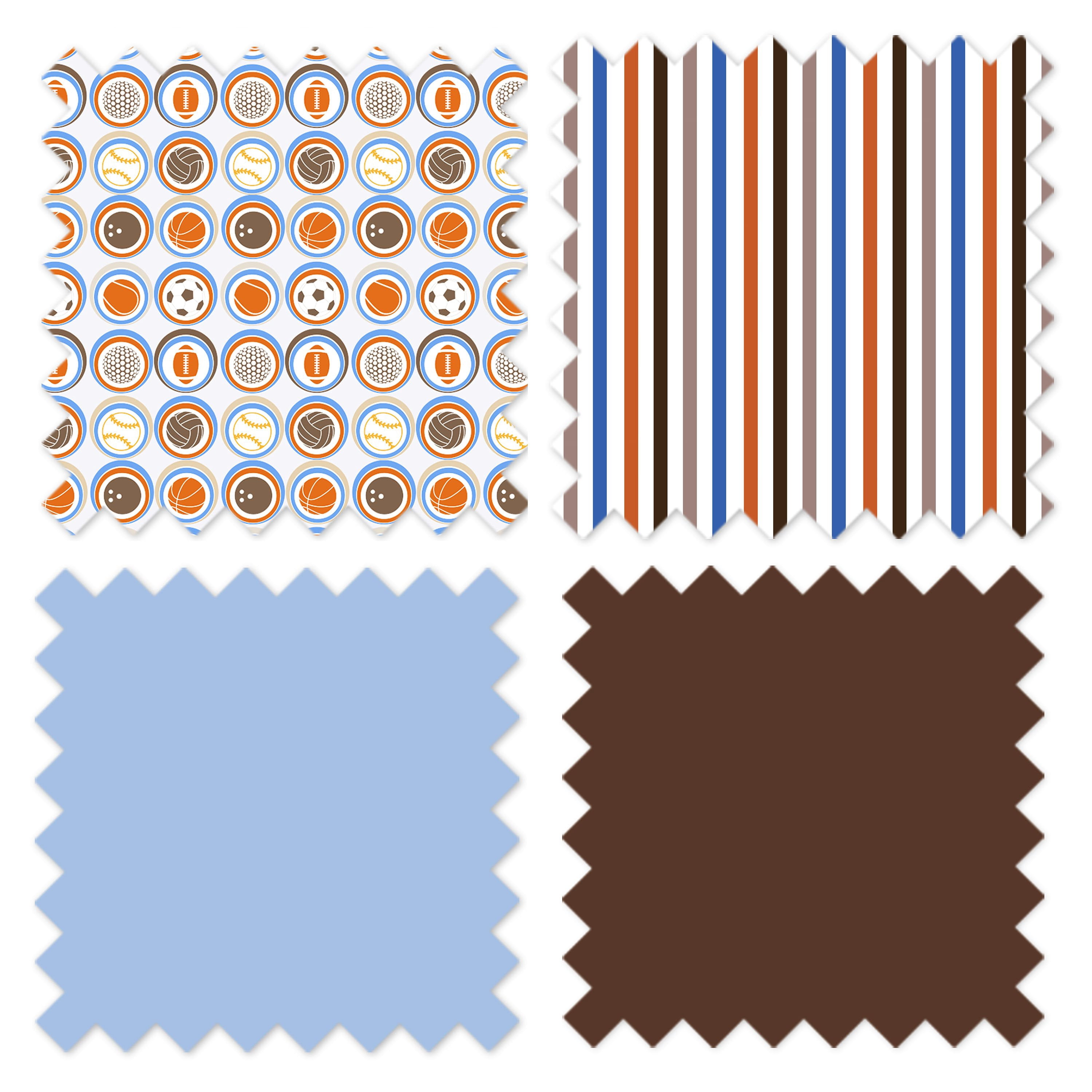 Bacati - Mod Sports Blue Orange Chocolate Musical Baby Crib Mobile