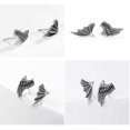 thumbnail image 2 of KAIYANG Pendientes de alas de ángel y demonio vintage de plata, pendientes exagerados para disfraz, 1 par, 2 of 5