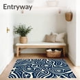 thumbnail image 3 of ODIKA 5'x7' Machine Washable Non-Slip Area Rug, Seashell Starfish Motif with Ocean Current Swirls High Traffic Rug with Pad, Blue, 550240, 3 of 8