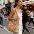 thumbnail image 7 of DefiDgd Handmade Straw Woven Style Shoulder Bag for Women,Large Capacity Bow Adorned Summer Beach Casual Bag Tote Bag(Pink), 7 of 7