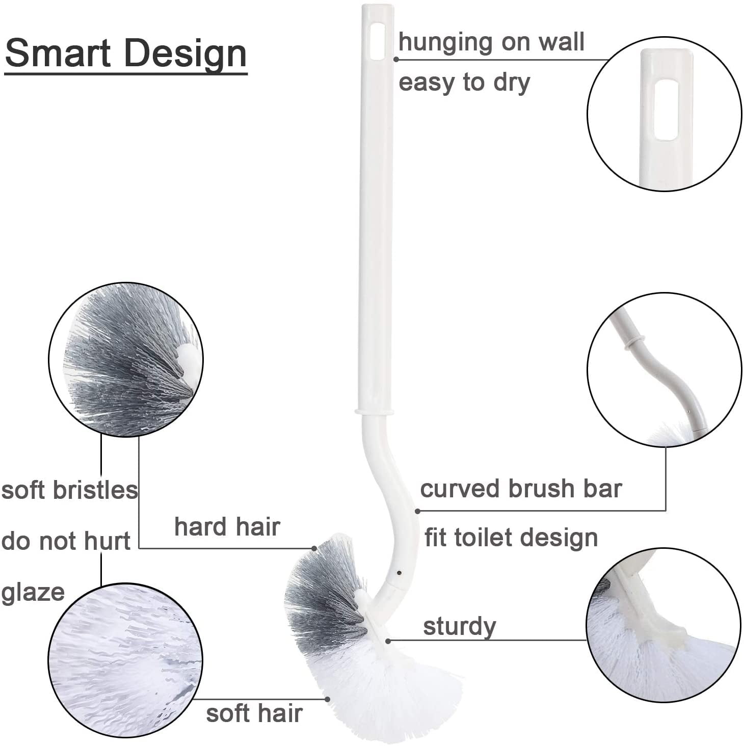 Soft handle toilet brush/rim