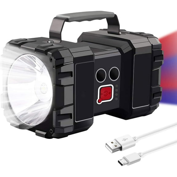 1200LM Portable Handheld Spotlight Searchlight, 7 Lights Modes, Waterproof Ultra-Long Standby for Outdoor Camping