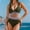 Brown, variant on Two Piece Bikini Swimsuits for Women V Neck Swimsuits Solid Color Swimwear for Summer Vocation