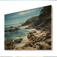 thumbnail image 2 of Designart "Contrasting Black Beach II" Nautical & Beach Print on Natural Pine Wood, 2 of 5