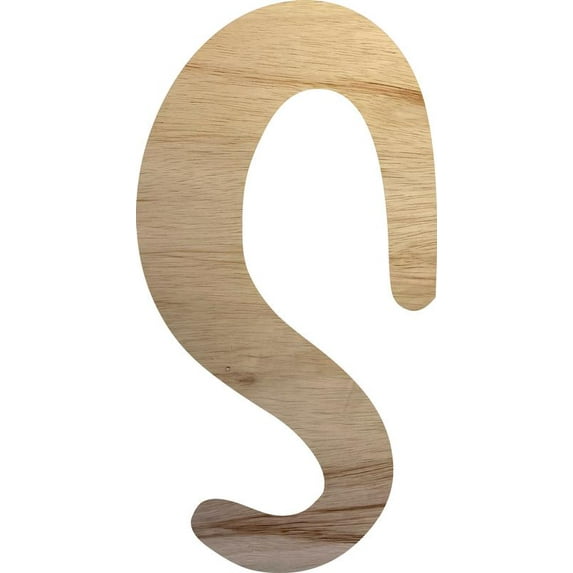 Wooden Unpainted Letter, Paintable 14'' Tall Alphabet S Craft, DIY Jacklin Font
