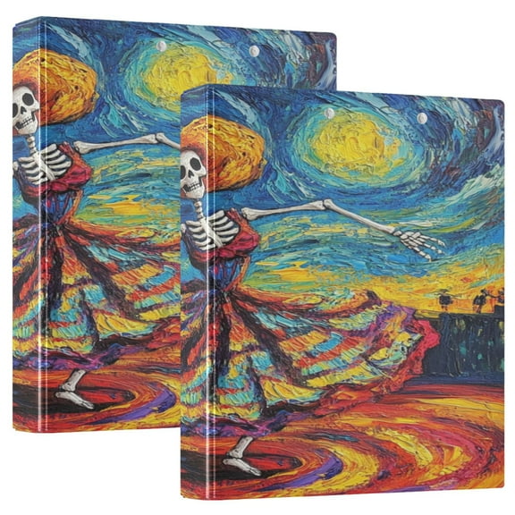 WOBOGO Colorful Skirt Skeleton File Folders Extra Large Capacity to Hold 200 Sheets of Documents Hard Shell Ring Binder for School Home Office