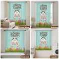 thumbnail image 5 of Happy Easter Semi Sheer Curtains Drapes for Living Room,Bedroom,French Doors Window 72 Inches Long,Spring Bunny Easter Eaggs Grasses Teal Wood Rod Pocket Chiffon Curtain Drapery Voile Draperies Panel, 5 of 8