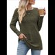 thumbnail image 3 of Blusas Elegantes e Informales de Larga para Mujer, Ropa Informal de Negocios, Suéteres Cálidos de Otoño. Verde XXL, 3 of 9