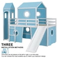 thumbnail image 4 of Aukfa Low Loft Bed with Slide - Twin Size Castle Bed with Tent for Kids - Blue, 4 of 7