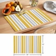 thumbnail image 6 of Yellow Grey Stripe Placemats Set of 8 Farmhouse Minimalist Striped Place Mats Indoor Wipeable Table Mats Washable Cloth Dining Table Placemats for Kitchen Holiday Party Home Decor 13x19 Inch, 6 of 9