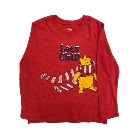 Disney Jumping Beans Infant & Toddler Boys Red Pooh Bear Holiday Tee Shirt 3T