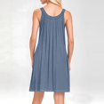 thumbnail image 4 of WTOBBY Women's Beach Vest Casual Summer Sleeveless Dress with Pocket Straps Solid Color for Swim Cover-Up and Lightweight Wear,Royal Blue XL, 4 of 5