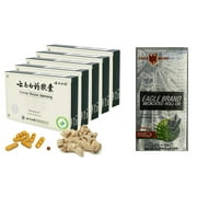 5 Pack of Yunnan Baiyao Capsules + Eagle Brand Medicated Roll On - Aromatic