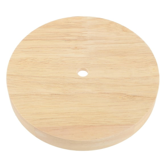 PTOOTP Round Wood Lamp Base Khaki LED Light Stand for Display and Home Decor Lighting Fixtures