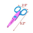 thumbnail image 2 of REGALWOVEN Fuchsia Blue Plastic Handle Pattern Wavy Edge Decorative Scissors, 2 of 4