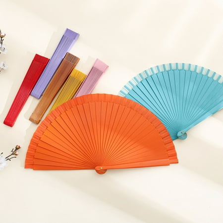 

Wirlsweal Folding Fan Smooth Opening/Closing Plain Classical Art Craft Fine Texture Stage Performance Decoration Chinese Style Dance Retro Folding Hand Fan for Party