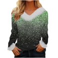 thumbnail image 1 of Blouses pour Femmes, Blouses pour Femmes Mode, Chandail Ample pour Femmes à Manches Longues en Peluche à Col en V Blouses Mode, Blouses pour Femmes Mode, Hauts à Manches Longues pour Femmes, 1 of 5