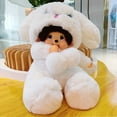 thumbnail image 3 of Peluche suave Kawaii de 20 cm Sanrio Monchhichi Transformación Mapache Tienda física Juguetes de moda Regalo de cumpleaños, 3 of 3