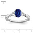 thumbnail image 6 of Solid 14k White Gold Created Sapphire and Diamond Ring - Ring Size 7.0-2.9gm, 6 of 8