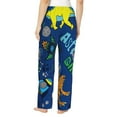 thumbnail image 3 of Disketp Dinosaur In Space Print Women'S Comfy Pajama Pants Casual Drawstring Palazzo Lounge Wide Leg Pants, 3 of 9