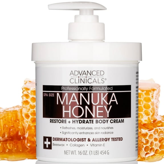 Advanced Clinicals Manuka Honey Body Cream 16 fl oz