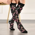 thumbnail image 5 of joogoo Candy Cane Christmas Socks Women Men Knee High Sock, 5 of 8