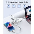 thumbnail image 5 of ORICO Pocket Power Strip for Travel, 5 in 1 Extension Cord with 2 AC Outlets 2 USB-A and 1 USB-C Ports, 3.7 ft Flat Plug Wrapped Around Power Strip for Cruise Office, Hotel, Home(White), 5 of 9