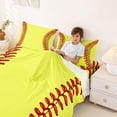 thumbnail image 3 of Erosebridal Baseball Softball Queen Sheet Sets for Kids, Sport Game Bed Set, 1 Flat Sheet, 1 Fitted Sheet and 2 Pillowcases, 3 of 5