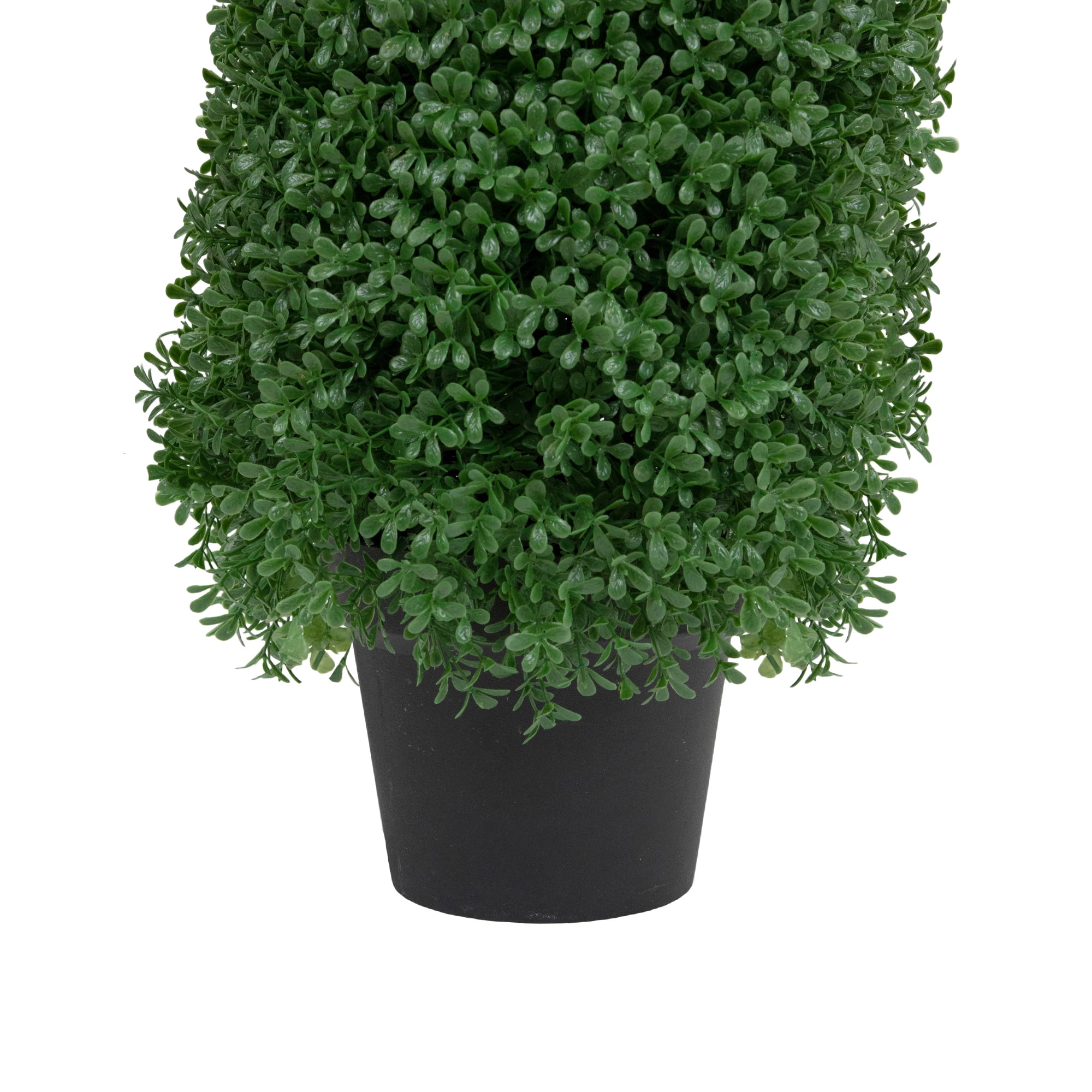 30" Artificial Boxwood Cone Topiary Tree with Round Pot  Unlit - 12