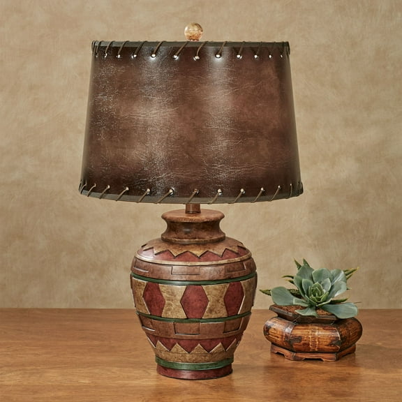 Sarita Sand Southwest Table Lamp Multi Earth Geometric UL Listed 100Watt 3-way Bulb
