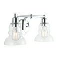 thumbnail image 2 of Manhattan Vintage 18.5" 2-Light Metal/Glass Industrial Rustic LED Vanity, Chrome, 2 of 8