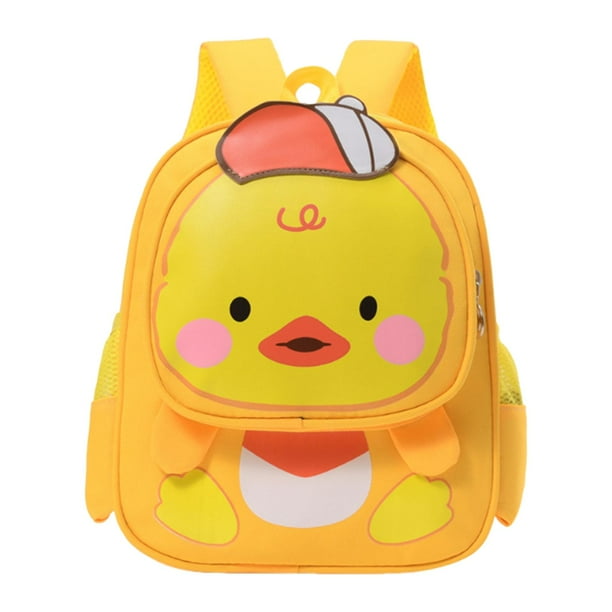 Mochila infantil con dibujos animados para viajes al aire libre, con cierre de cremallera, para guardería. amarillo