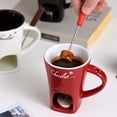 thumbnail image 3 of 200Ml Ceramic Chocolate Melting Cup, Cheese Candy Mini Fondue Pot with forks for Date Night Birthday Wedding Gifts, 3 of 6