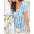 thumbnail image 6 of Avidlove Nightgowns for Women Short Sleeve House Dress with Pockets Pleated Nightdress Soft Sleepwear S-XXXL, 6 of 7