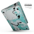 thumbnail image 2 of DesignSkinz Black and Teal Textured Marble Full-Body Skin Decal Wrap Cover for MacBook Pro 15" with CD Drive (A1286), 2 of 9