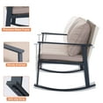 thumbnail image 3 of Ainfox Outdoor Rocking Loveseat High-back Rattan Wicker Patio Rocking 2-Seater Chair, Beige, 3 of 7
