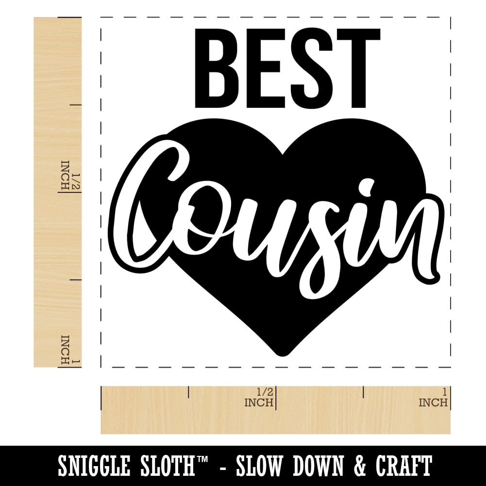 Best Cousin in Heart Self-Inking Rubber Stamp Ink Stamper - Blue Ink - Small 1 Inch
