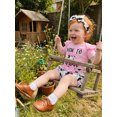 thumbnail image 4 of BemeyourBBs Baby Girl Summer Outfits Letter Boots Cow Print Crew Neck Short Sleeve Romper Shorts and Bow Headband 3 Pcs Set, 4 of 9
